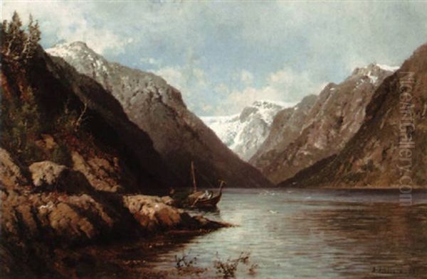 Fra Sognefjord Oil Painting by Anders Monsen Askevold