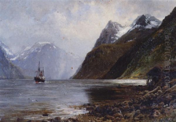 Hjostundfjord Oil Painting by Anders Monsen Askevold