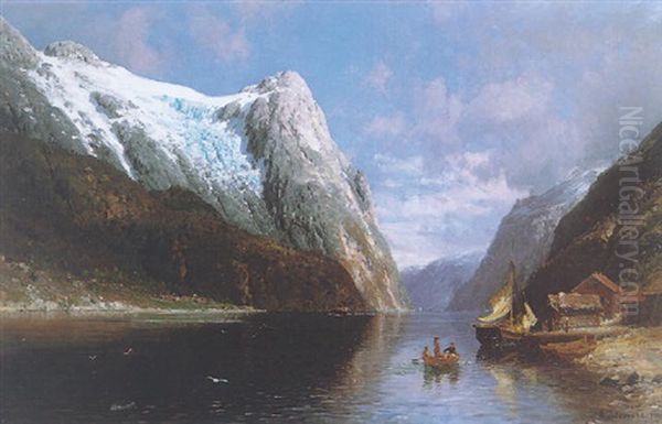 In The Fjords Oil Painting by Anders Monsen Askevold