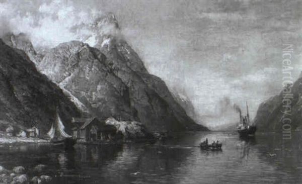 Sommertag In Einem Norwegischen Fjord Oil Painting by Anders Monsen Askevold