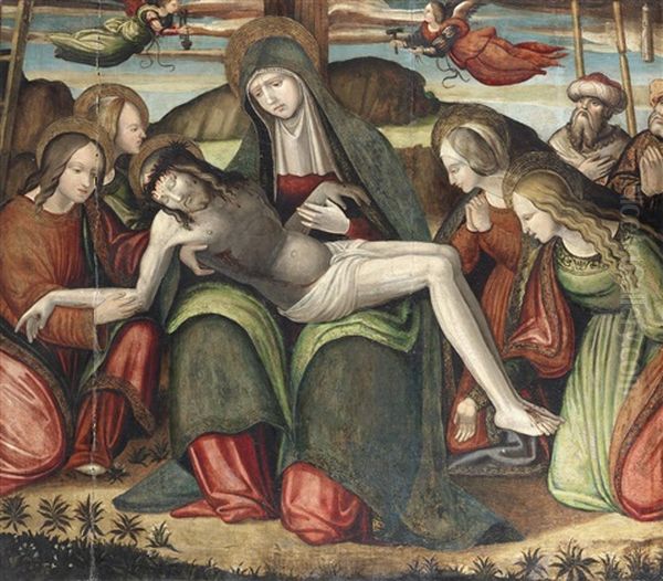 The Lamentation Oil Painting by Amico Aspertini