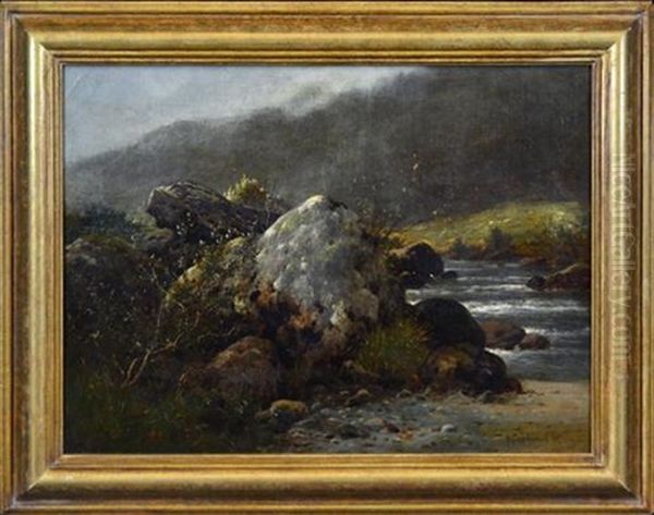 Landscape With Rocks And Stream Oil Painting by Reginald Aspinwall