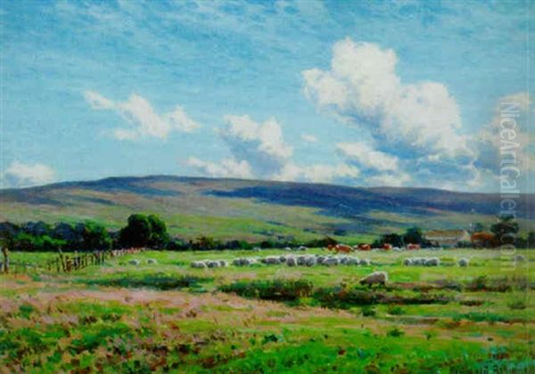 The Cloud Shadow On The Fell, Hornby Oil Painting by Reginald Aspinwall