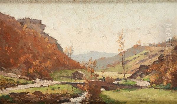 Le Passage Du Petit Pont Dans La Vallee Oil Painting by Alphonse Asselbergs