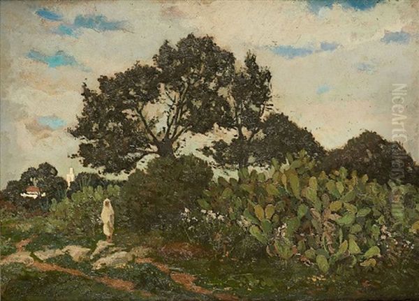 Paysage Anime En Algerie Oil Painting by Alphonse Asselbergs