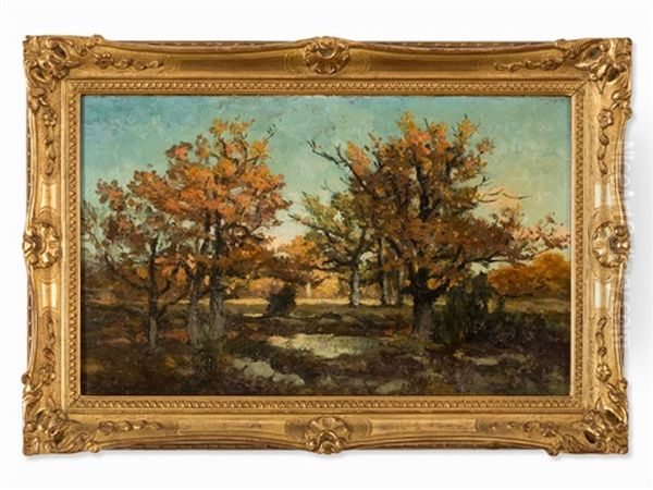 Fall In Marlotte Oil Painting by Alphonse Asselbergs