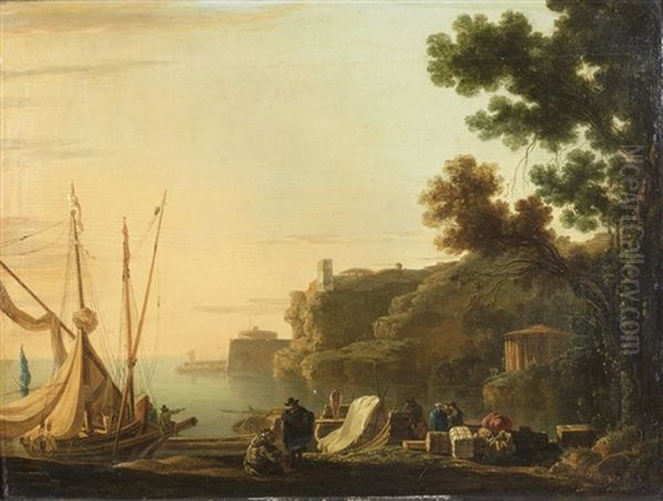 Dechargement De Marchandises Dans Un Port Mediterraneen Oil Painting by Jan Asselijn