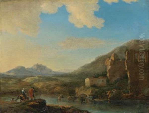 Mountainous Landscape Oil Painting by Jan Asselijn