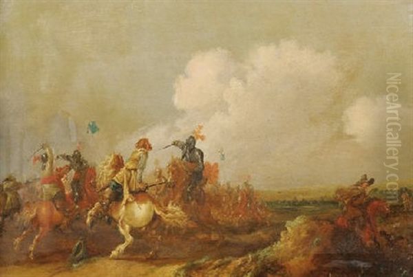 Choc De Cavalerie Oil Painting by Jan Asselijn