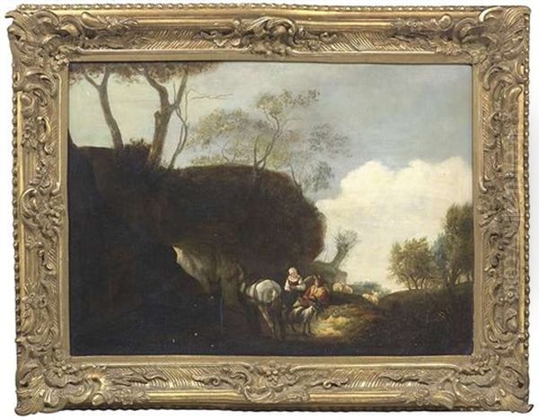 Rast Der Hirten Bei Einer Grotte Oil Painting by Jan Asselijn