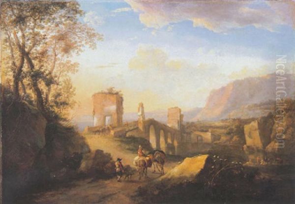 Paysage Avec Le Ponte Molle Oil Painting by Jan Asselijn