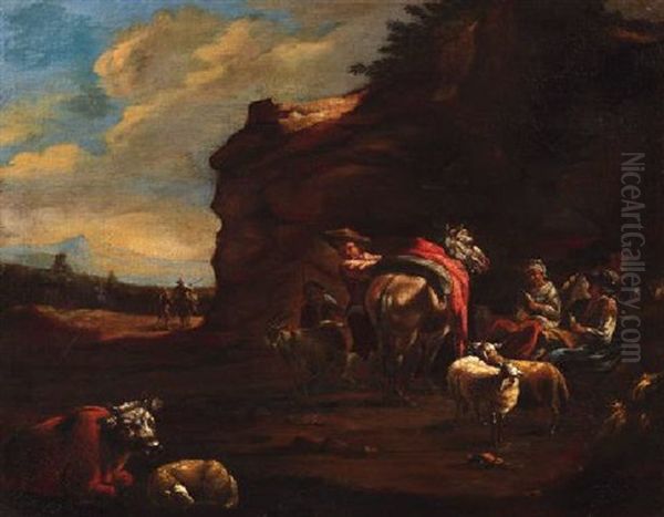 Hirten Mit Vieh Bei Der Rast Oil Painting by Jan Asselijn