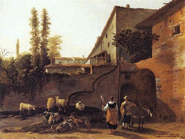 Casale Della Campagna Romana Oil Painting by Jan Asselijn