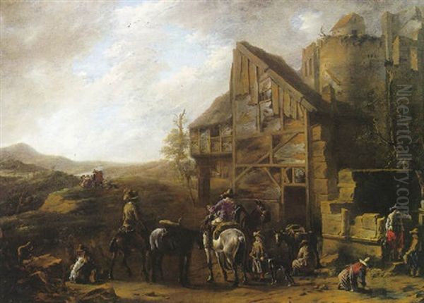 La Halte De Cavaliers Oil Painting by Jan Asselijn