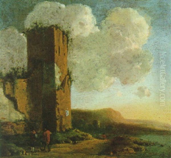 Sudliche Landschaft Mit Verfallenem Turm Oil Painting by Jan Asselijn