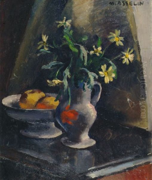 Nature Morte Aux Fleurs Et A La Coupe De Fruits Oil Painting by Maurice Asselin