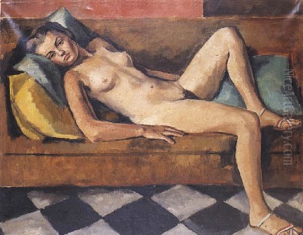 Nu Au Sofa Oil Painting by Maurice Asselin