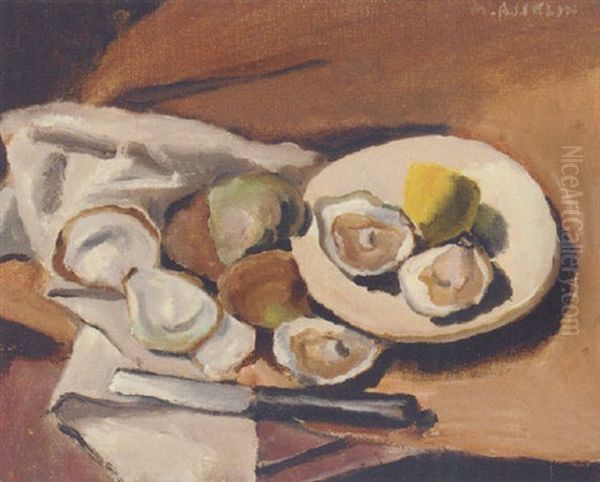 Still Life Of Oysters Oil Painting by Maurice Asselin