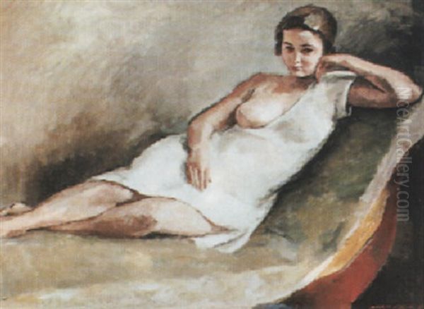 Jeune Femme A La Meridienne Oil Painting by Maurice Asselin