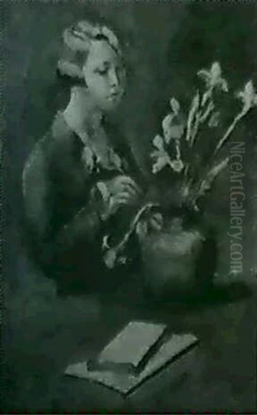 Madchen Mit Blumen Oil Painting by Maurice Asselin