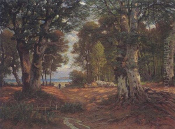 Bewaldete Kustenlandschaft Oil Painting by Fanny Assenbaum