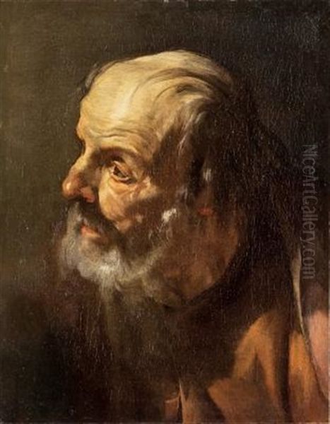 Testa Di Vecchio Oil Painting by Gioacchino Assereto