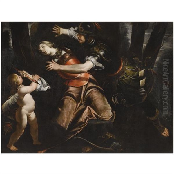 Rinaldo Intervening In Armida's Suicide Oil Painting by Gioacchino Assereto