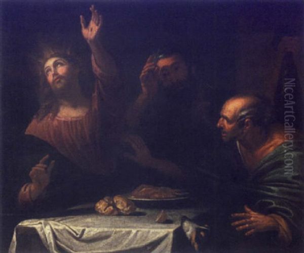 Les Pelerins D'emmaus Oil Painting by Gioacchino Assereto