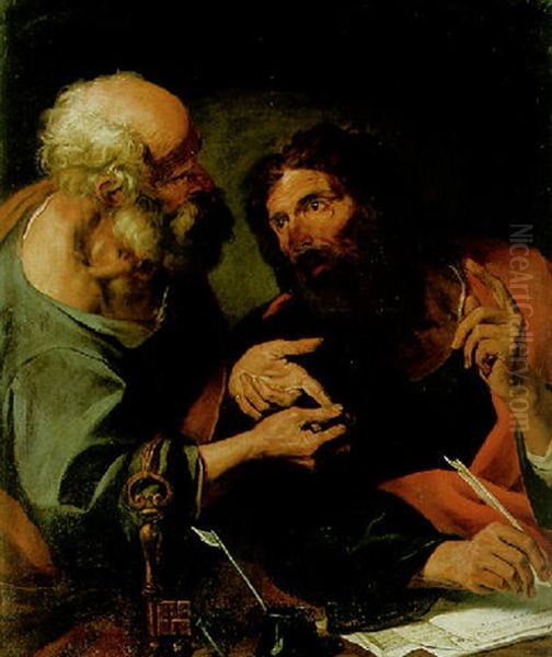 Saints Peter And Paul Oil Painting by Gioacchino Assereto