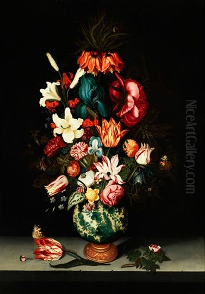 Stillleben Mit Blumen In Einer Chinesischen Vase Oil Painting by Bartholomeus Assteyn