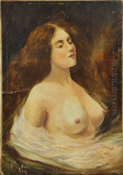 Portrait Of A Nude Oil Painting by Angelo Asti