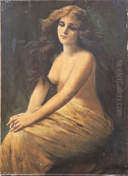 Elegante Nue Au Drape Oil Painting by Angelo Asti