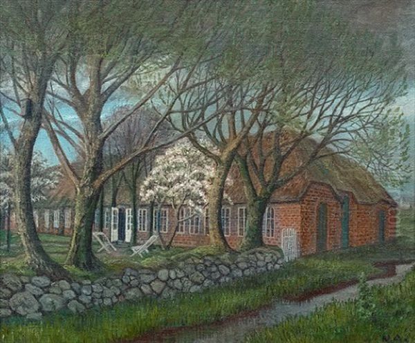 Astrupgaarden Oil Painting by Nikolai Johannes Astrup