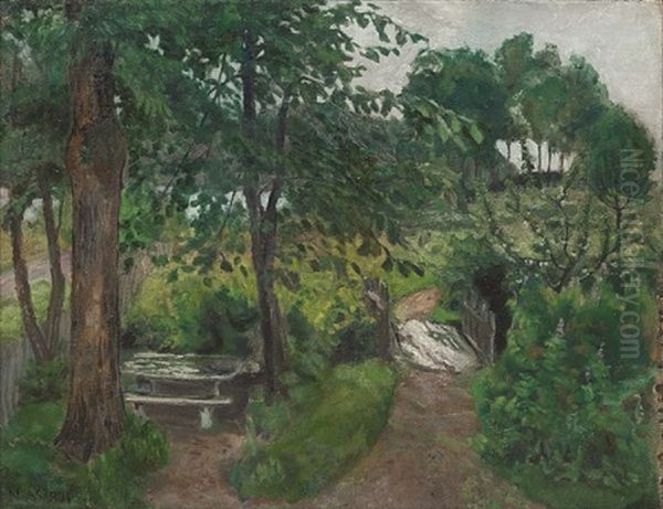 Skumring I Prestegardshagen Oil Painting by Nikolai Johannes Astrup