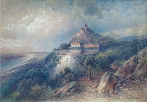 Landscape With A Mountain House Oil Painting by Nicolai Von Astudin