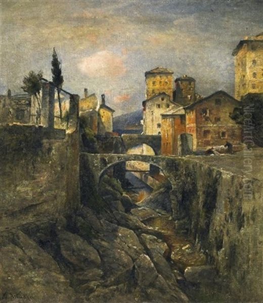 Ligurisches Bergdorf Oil Painting by Nicolai Von Astudin