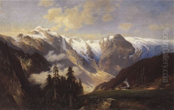 Berglandschaft Mit Grossglockner Oil Painting by Nicolai Von Astudin