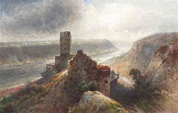 Ansicht Der Burg Gutenfels Am Rhein by Nicolai Von Astudin