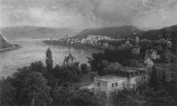 Blick Auf Boppard Am Rhein Oil Painting by Nicolai Von Astudin