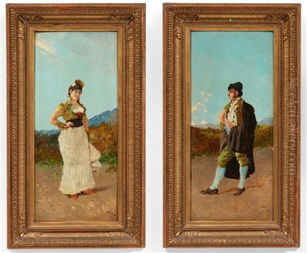 Couple D'espagnols Oil Painting by Enrique Atalaya