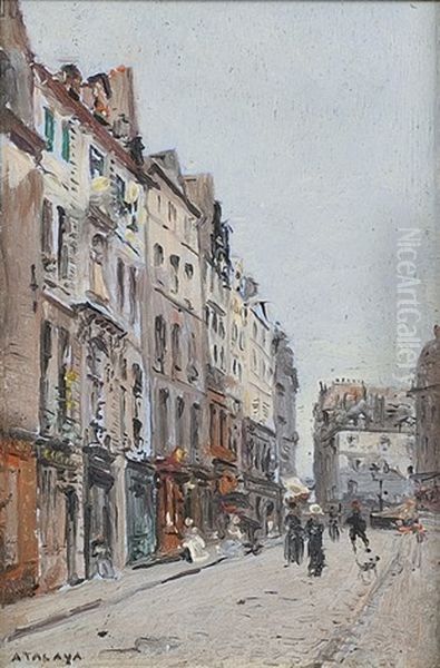 Rue Des Marronniers (+ 2 Others; 3 Works) Oil Painting by Enrique Atalaya