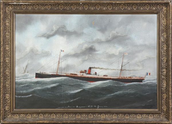 Due De Bragance, Capt. A. Giron Oil Painting by Victor Adam