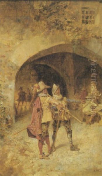 Zwei Musketiere Im Angeregten Gesprach Oil Painting by Enrique Atalaya