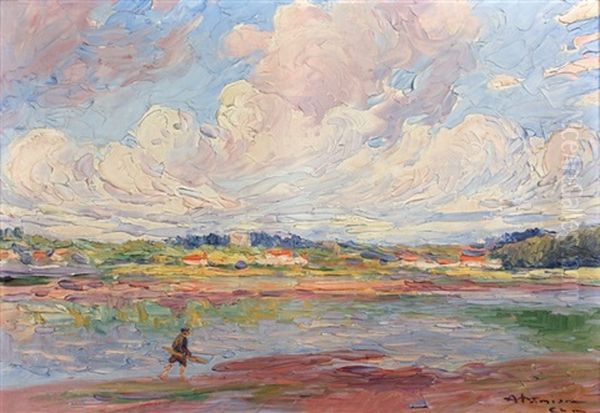 Paysage De Bord De Mer Oil Painting by Charles Garabed Atamian