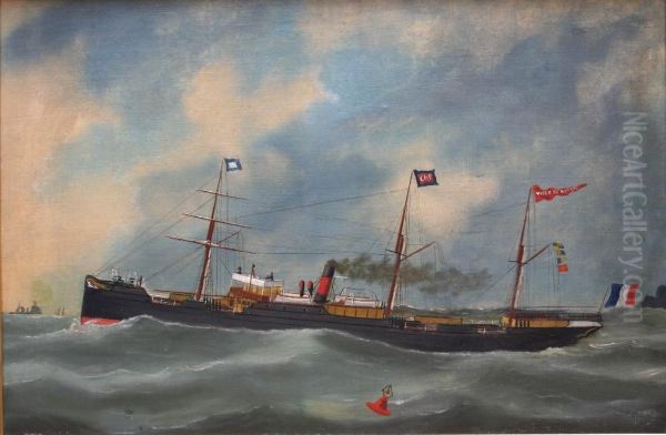 Portrait D'un Cargo Mixte De La Chn Oil Painting by Victor Adam