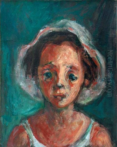 Portrait Of A Girl Oil Painting by Haim Atar