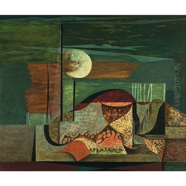 Untitled (surrealist Landscape) Oil Painting by John Carlton Atherton