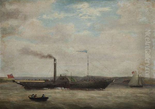 The Paddle-steamer 'prince' Proceeding Up The River Lee To Cork Oil Painting by George Atkinson