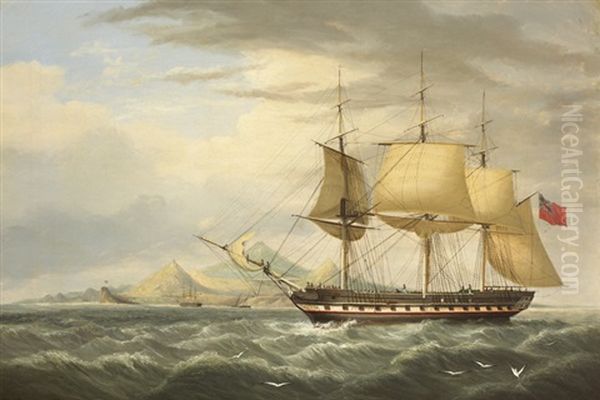 Warren Hastings Off Ascension Island Oil Painting by George Atkinson