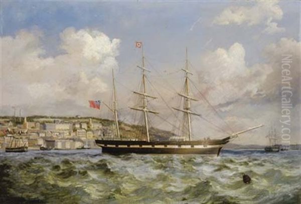 Shipping Off Cobh Oil Painting by George Atkinson